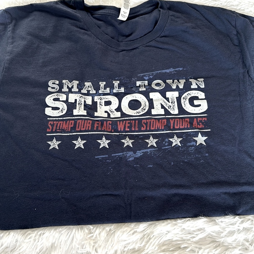 Bella Canvas Mens Sz 2XL Navy Blue Graphic Tee Shirt 100% Cotton